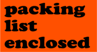 Packing List Enclosed