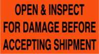 Open And Inspect For Damage Before Accepting Shipent