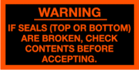Warning If Seals Are Broken Check Contents Before Accepting