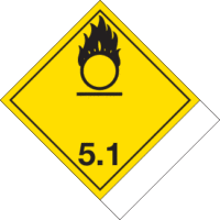 Hazard Class 5.1 – Oxidizer, Tagboard, Shipping Name -Standard Tab UN Commodity #