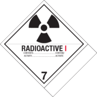 Hazard Class 7 – Radioactive Materials, Shipping Name -Standard Tab UN Commodity #