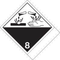 Hazard Class 8 – Corrosives, Shipping Name -Standard Tab UN Commodity #