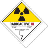 Hazard Class 7 – Radioactive Materials, Shipping Name -Standard Tab UN Commodity #