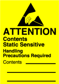 Attention, Contents Static Sensitive, Handling Precautions Required