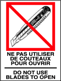 Do Not Use Blades To Open, Ne Pas Utiliser De Couteaux Pour Ouvrir