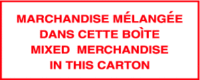 Mixed Merchadise In This Carton, Marchandise Melangee Dans Cette Boite