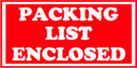Packing List Enclosed