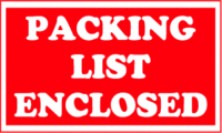 Packing List Enclosed