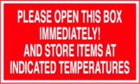 Please Open This BoX Immediately And Store Items At Indicated Temperatures
