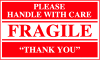Please Handle With Care Fragile "Thank You"