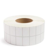1-1/2'' x 1'' Perforated White Industrial Thermal Transfer Labels