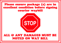 Stop, Please Ensure Packages Are In Excellent Condition