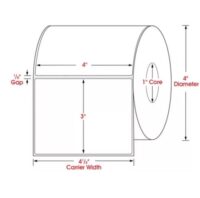 4'' x 3'' Perforated White Desktop Direct Thermal  Labels