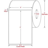 4'' x 6'' Perforated White Desktop Direct Thermal  Labels