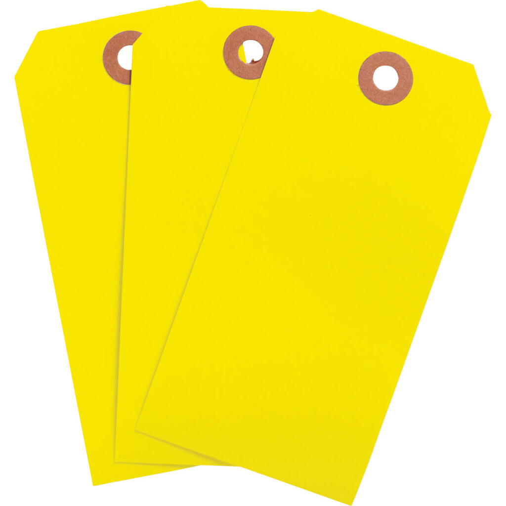 4 3 4 X 2 3 8 Yellow Tags Label Town