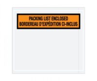 4-1/2'' x 5-1/2'' Bilinguial Packing List Enclosed Tamper Evident Envelopes